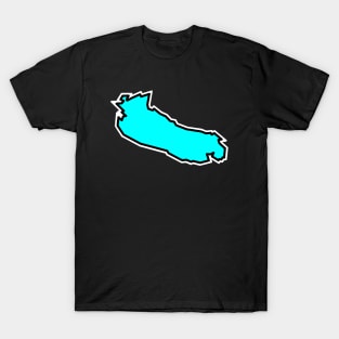 Gabriola Island in a Cool Turquoise Blue Colour - Simple Silhouette - Gabriola Island T-Shirt